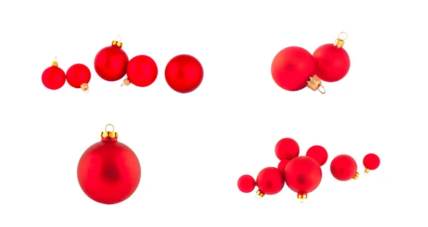 Red christmas balls set — Stock Photo, Image