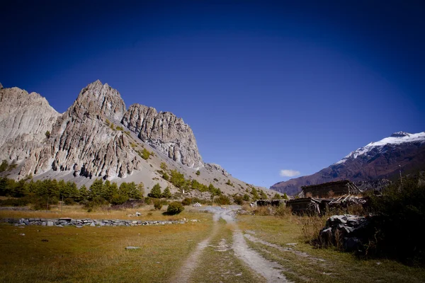 Beautiful side-valley on the way from Manang to Thorung Phedi — Stock Photo, Image
