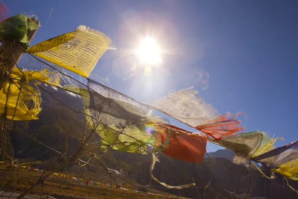 Buddhistische Gebetsfahnen — Stockfoto