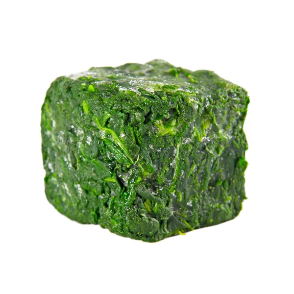 Block of frozen spinach — Stock Photo, Image