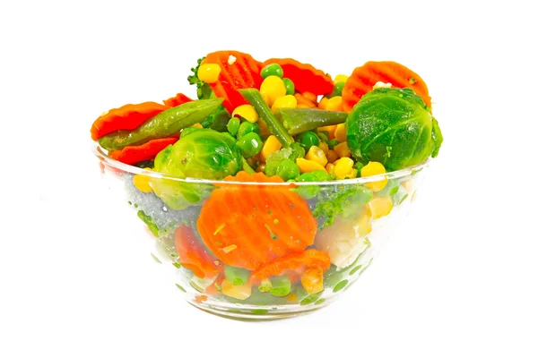 Bevroren groenten in kom — Stockfoto