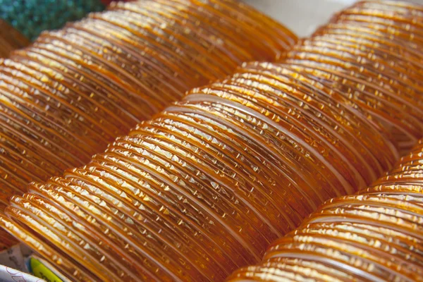 Yellow indian bangles — Stock Photo, Image