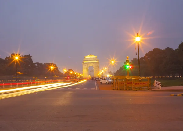 Vista sul viale Rajpath al cancello India — Foto Stock