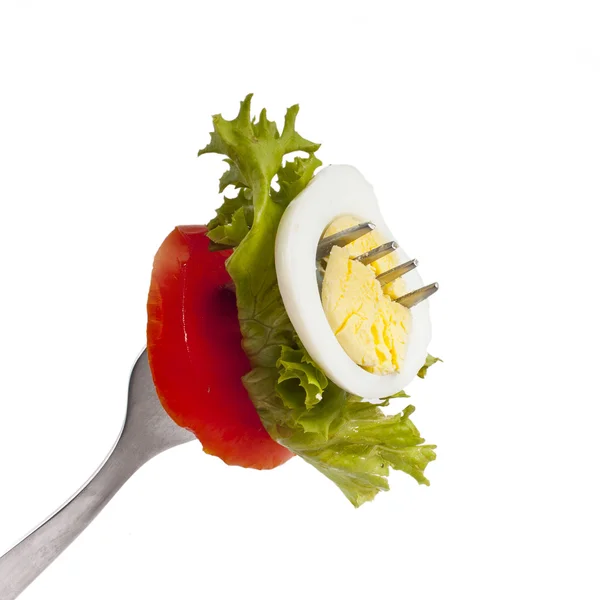 Lechuga, huevo y tomate —  Fotos de Stock
