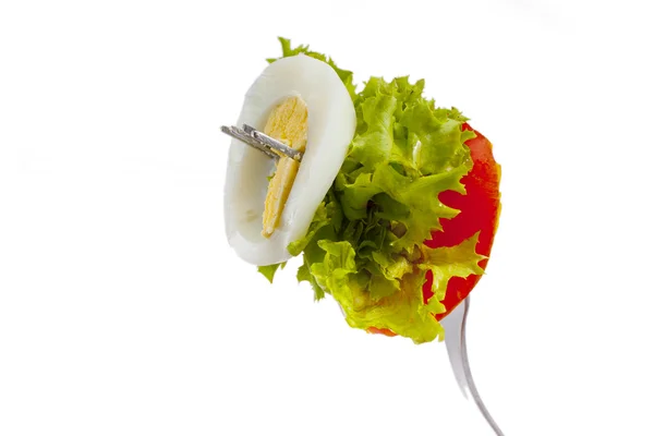 Lettuce, egg and tomato — Stock Photo, Image