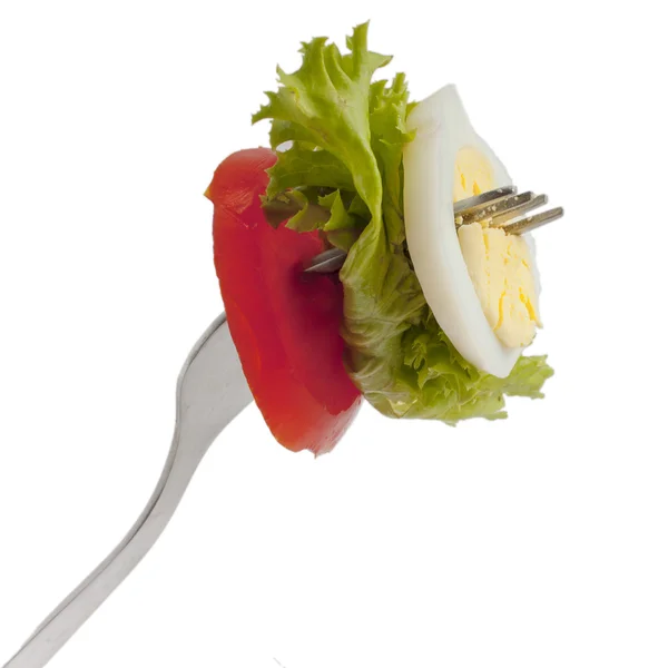 Lettuce, egg and tomato — Stock Photo, Image