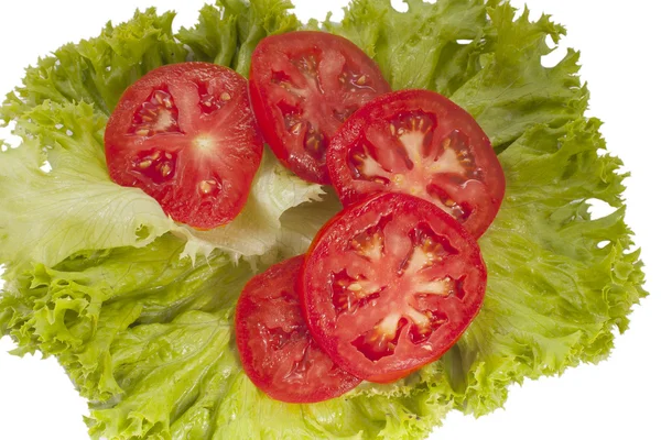 Tomates rojos y lechuga — Foto de Stock