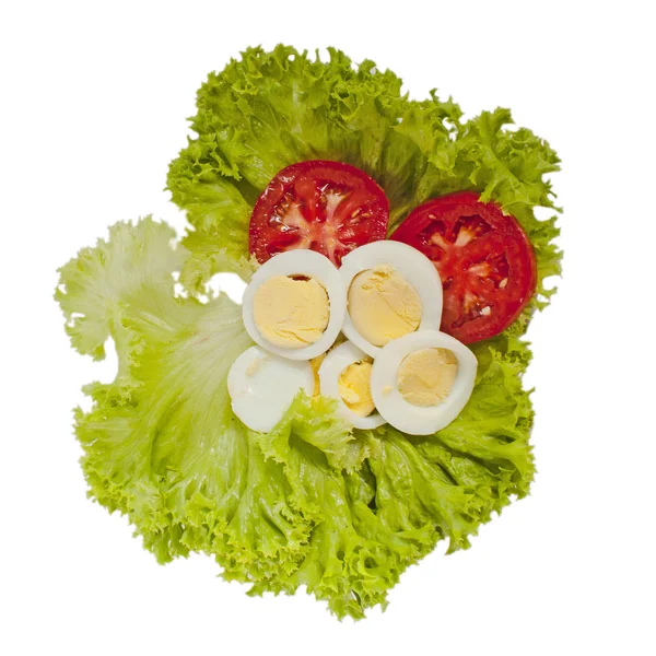 Tasty tomato and eggs salad — Stock Photo, Image