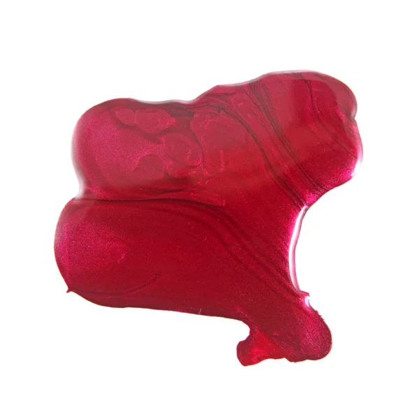 Red nail polish drops sample — Stock Photo, Image