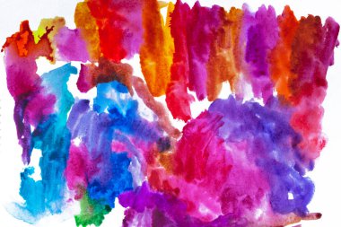 Pembe, turuncu ve mor suluboya boya. 