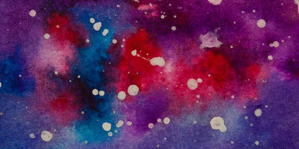Acuarela Fondo Cósmico Abstracto Colores Violeta Azul —  Fotos de Stock
