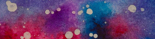 Aquarelle Fond Abstrait Cosmique Aux Couleurs Violette Bleue — Photo