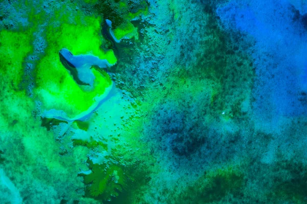 Абстрактний Синьо Зелений Акварельний Живопис — стокове фото