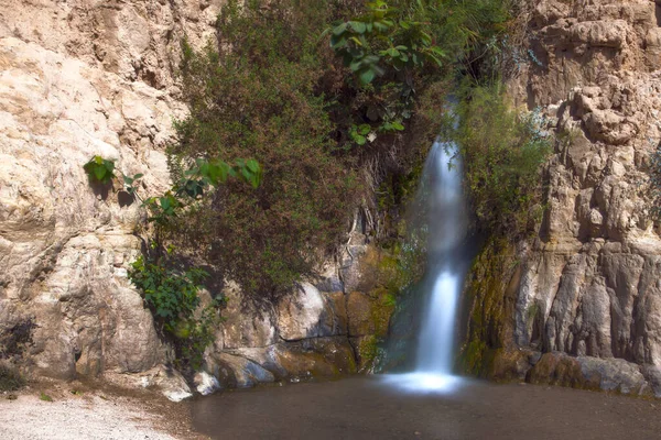 Cachoeiras Rochas Ein Gedi — Fotografia de Stock