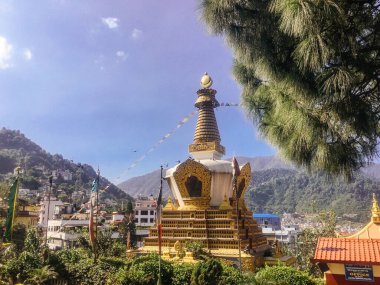 Maymun tapınağının etrafındaki Katmandu 'daki Buda Parkı' nda bir tapınak.