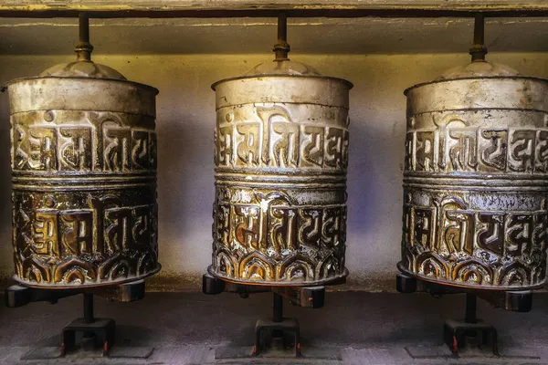 Rueda Oración Tradicional Templo Katmandú Nepal —  Fotos de Stock