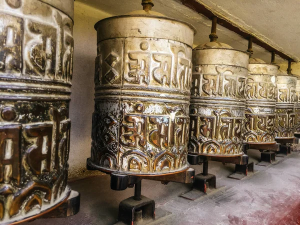 Ruota Preghiera Tradizionale Nel Tempio Kathmandu Nepal — Foto Stock
