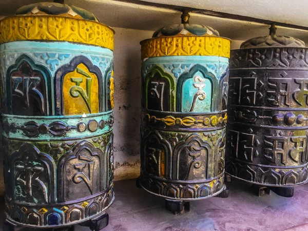 Traditional Prayer Wheel Temple Kathmandu Nepal — Stock Photo, Image