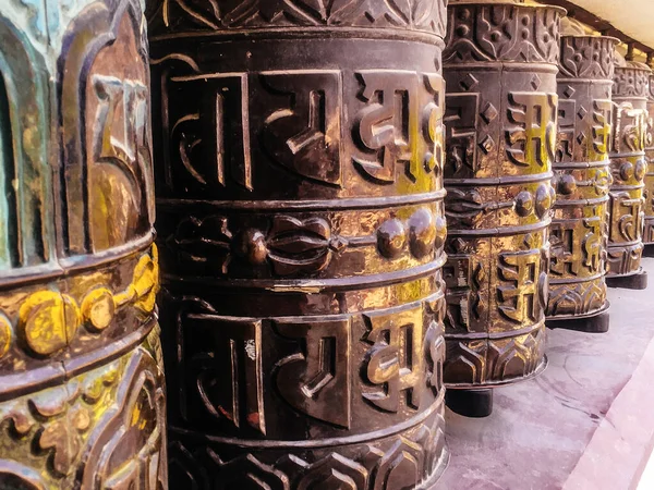 Traditioneel Gebedswiel Bij Tempel Kathmandu Nepal — Stockfoto