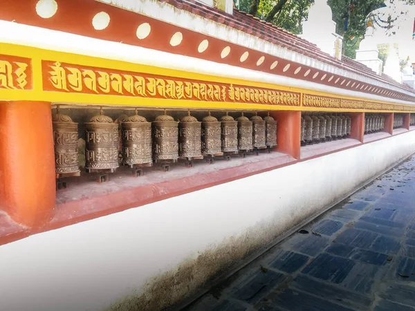 Rueda Oración Tradicional Templo Katmandú Nepal —  Fotos de Stock