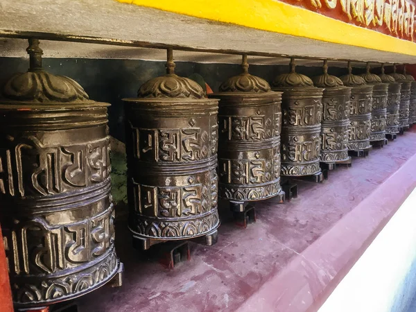 Παραδοσιακός Τροχός Προσευχής Στο Ναό Κατμαντού Νεπάλ — Φωτογραφία Αρχείου