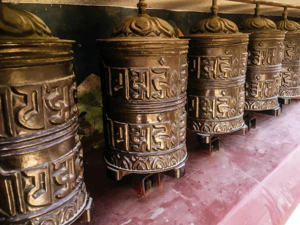 Roda Oração Tradicional Templo Katmandu Nepal — Fotografia de Stock