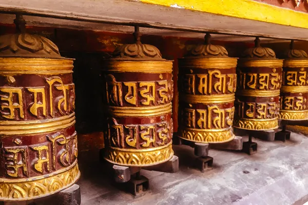 Tradycyjne Koło Modlitewne Świątyni Katmandu Nepal — Zdjęcie stockowe