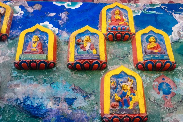 Katmandou Népal Septembre 2018 Vue Des Peintures Bouddha Temple Des — Photo