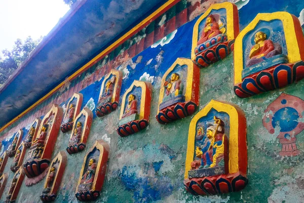 Катманду Непал Сентября 2018 Вид Картины Будды Храме Обезьяны Районе — стоковое фото