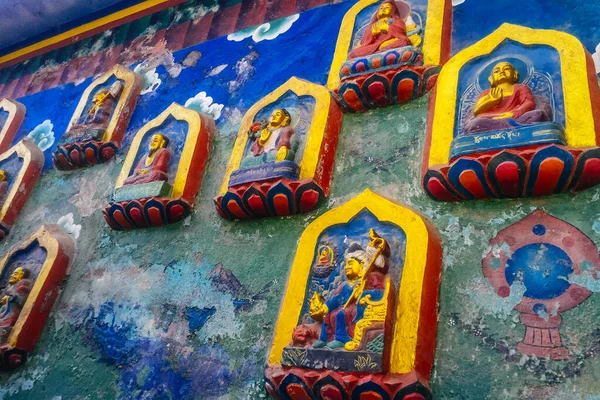 Katmandú Nepal Septiembre 2018 Vista Las Pinturas Buda Templo Mono — Foto de Stock