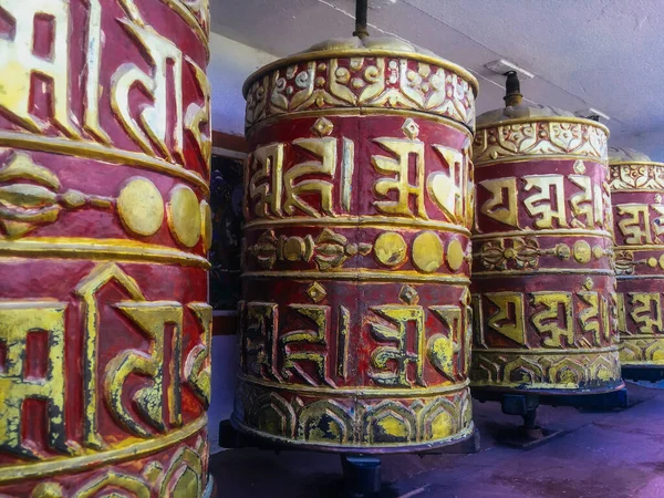 Ruota Preghiera Tradizionale Nel Tempio Kathmandu Nepal — Foto Stock