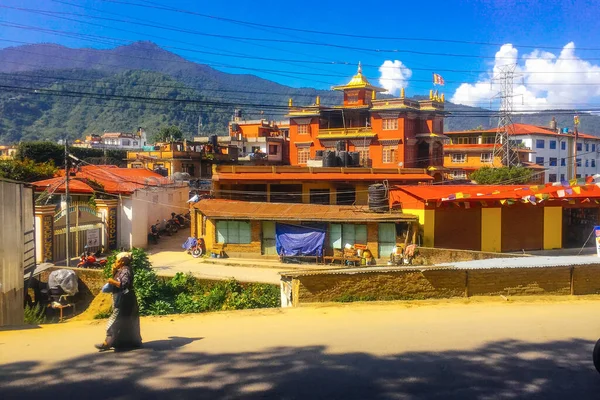 Kathmandu Nepal Settembre 2018 Scenario Strada Kathmandu Traffico Strade Con — Foto Stock