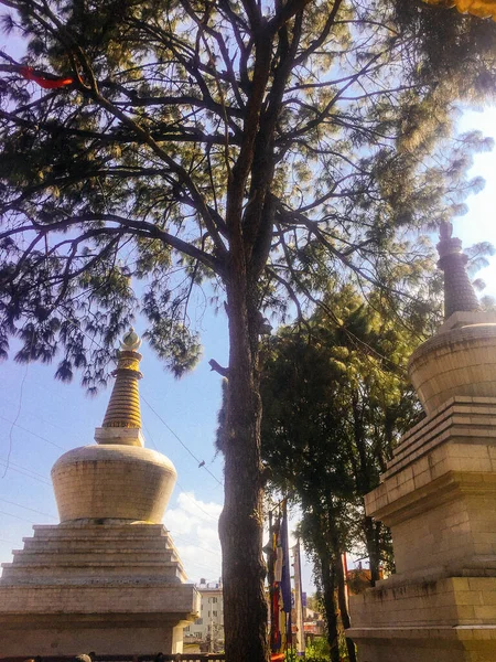 Templo Parque Buda Katmandu Torno Templo Macaco — Fotografia de Stock