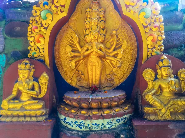 Elementen Van Tempel Boeddha Park Kathmandu Rond Apentempel — Stockfoto