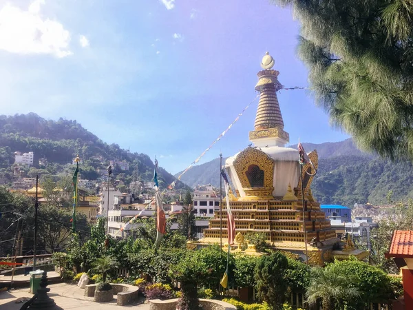 Temple Dans Parc Bouddha Katmandou Autour Temple Singe — Photo