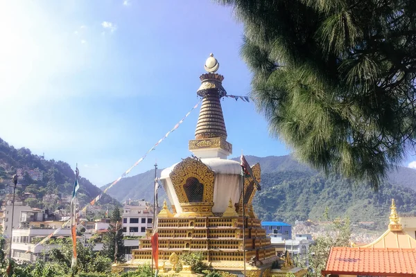 Temple Dans Parc Bouddha Katmandou Autour Temple Singe — Photo