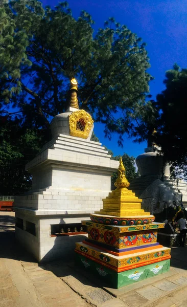 Tempel Boeddha Park Kathmandu Rond Apentempel — Stockfoto