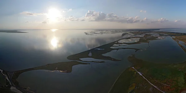 Nature Drone Sea View Arabatskaya Strelka Ukraine —  Fotos de Stock