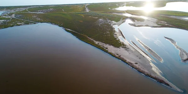 Nature Drone Sea View Arabatskaya Strelka Ukraine — Stockfoto