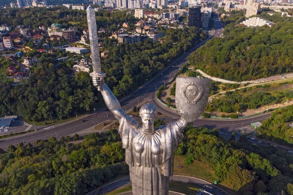 Motherland Monument Kyiv Top View Taken Drone Ukraine — Stock Photo, Image