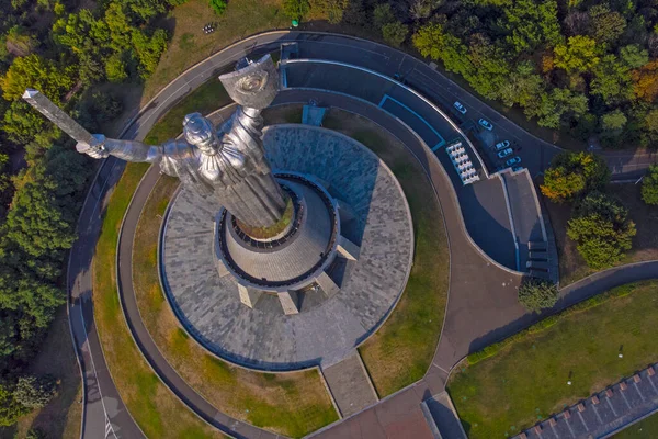 Motherland Monument Kyiv Top View Taken Drone Ukraine — Stock Photo, Image