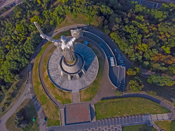 Motherland Monument Kyiv Top View Taken Drone Ukraine — ストック写真