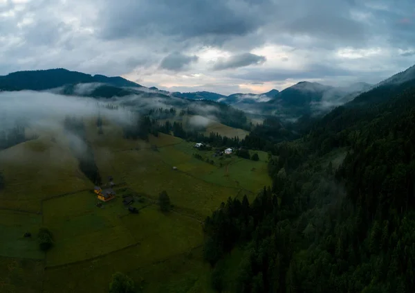 Amazing Sunrise Carpathian Mountains Photo Taken Drone — Stock Photo, Image