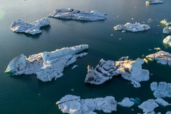 Glacier Lagoon Ijsland Suring Zonsondergang — Stockfoto