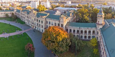 Ukrayna Ulusal Teknik Üniversitesi 'nin hava görüşü. Kyiv Politeknik Enstitüsü.