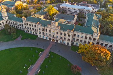 Ukrayna Ulusal Teknik Üniversitesi 'nin hava görüşü. Kyiv Politeknik Enstitüsü.
