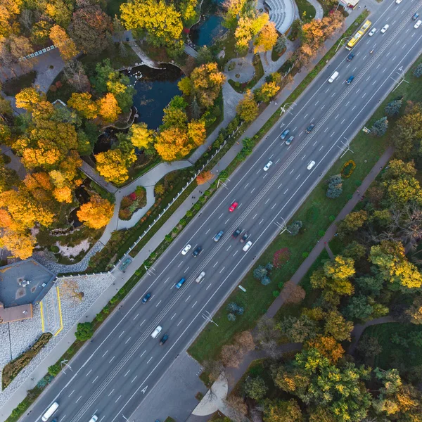 Aerial View Peremogy Avenue Kpi Ukivercity Kyiv Taken Drone — Stock Photo, Image