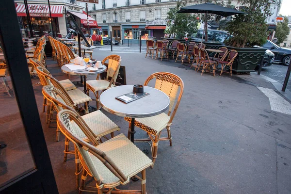 Paříž Francie Října 2016 Menu Desky Servírovanou Snídani Mimo Francouzské — Stock fotografie