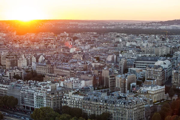 Blick Vom Eiffelturm Bei Sonnenuntergang Paris Frankreich — Stockfoto