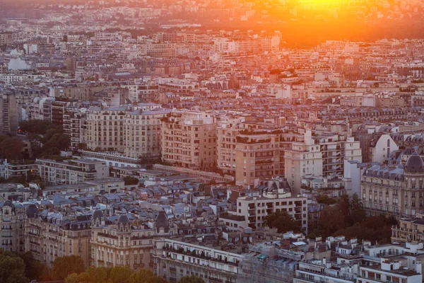 Pohled Eiffelovy Věže Době Západu Slunce Paříž Francie — Stock fotografie